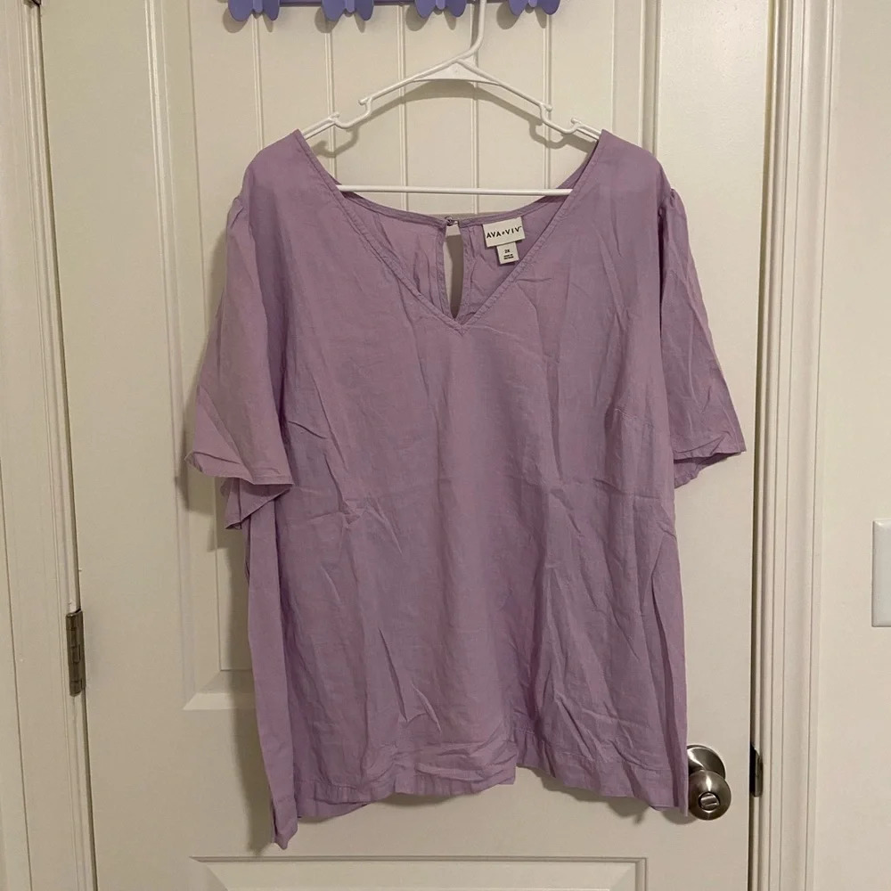 EUC‎ | Ava & Viv women’s light purple blouse — 2X